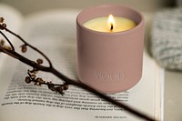 Aromatic candle label mockup psd product branding