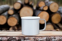 Rustic white mug mockup psd