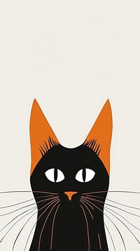 Minimalist cat art mobile wallpaper