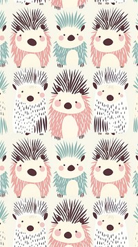 Cute hedgehog pattern wallpaper