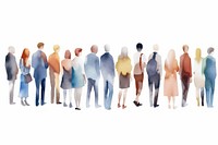 Diverse watercolor crowd illustration