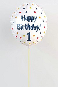 Colorful first birthday balloon