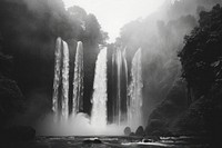 Mystical cascading waterfalls in jungle