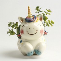 Cute ceramic unicorn planter decor