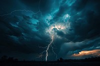 Dramatic lightning storm sky