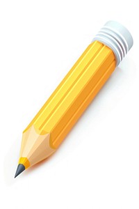 Yellow pencil isolated on white