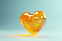 Glossy orange heart shape