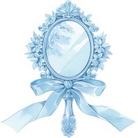 Elegant floral hand mirror illustration