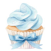 Delicious cupcake with blue frosting