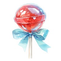 Colorful lollipop with blue ribbon