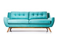 Modern teal mid-century sofa