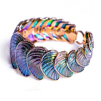 Colorful iridescent shell bracelet