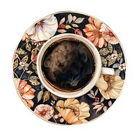 Dark academia inspired coffee cup beverage pottery saucer.