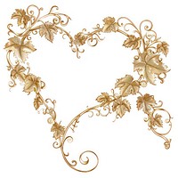 Elegant heart-shaped floral frame