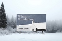 Snowy forest billboard winter wonderland