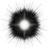 Abstract radial black dot burst