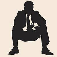 Businessman silhouette with watch