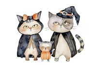 Halloween cats in costumes illustration