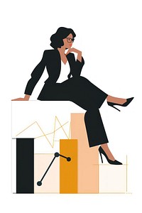 Businesswoman analyzing data chart