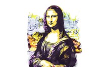 Colorful modern Mona Lisa illustration