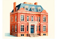 Elegant vintage brick building illustration