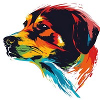 Colorful dog portrait illustration