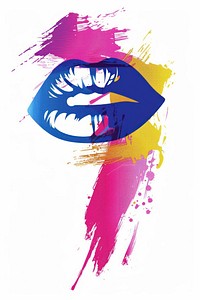 Vibrant lips abstract art