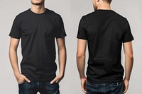 Blank black t shirt mockup clothing apparel t-shirt.