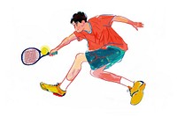 Dynamic tennis player illustration