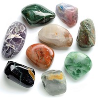 Colorful polished gemstones collection