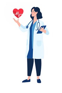 Doctor holding heart illustration