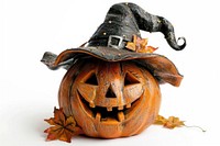 Halloween pumpkin witch hat