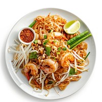 Delicious shrimp pad thai dish