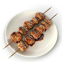 Grilled skewers with teriyaki sauce