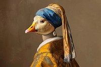 Duck with pearl earring illustration