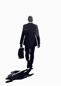 Businessman walking with briefcase