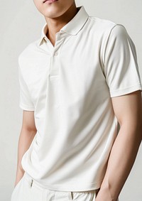 Stylish white polo shirt