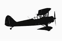 Vintage biplane silhouette illustration