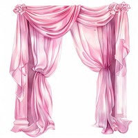 Elegant pink draped curtains illustration