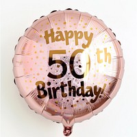 Rose gold 50th birthday balloon