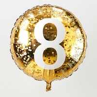 Golden number eight balloon