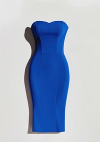 Elegant blue strapless dress