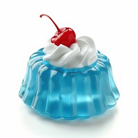 Blue jelly dessert with cherry