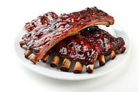 Delicious BBQ ribs on plate