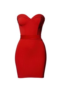 Elegant red strapless bodycon dress