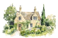 Charming countryside cottage illustration