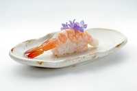 Elegant shrimp sushi dish