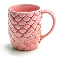 Pink ceramic mug with scales