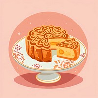 Elegant mooncake on plate