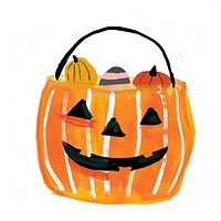 Colorful Halloween pumpkin basket illustration